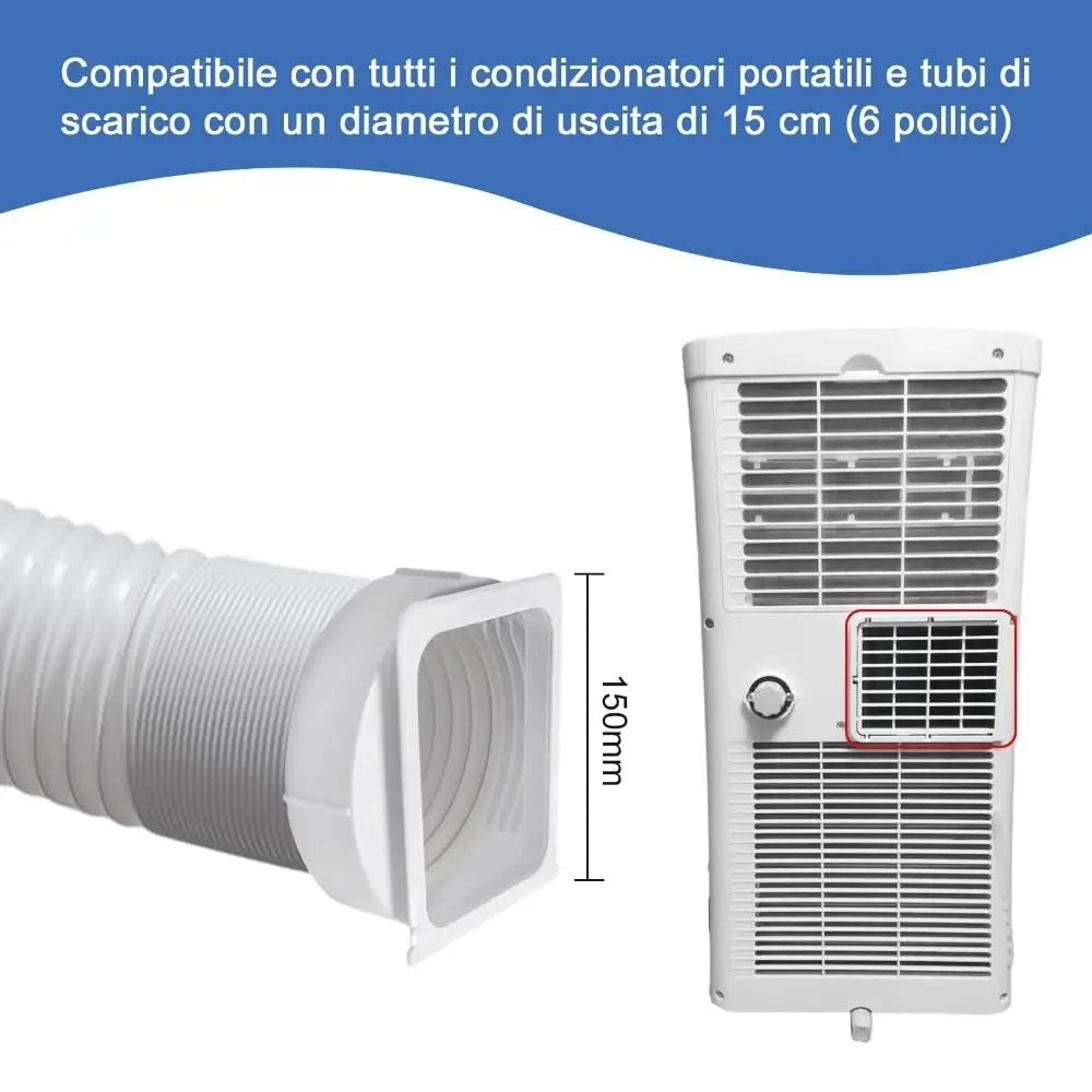 Vent Hose Coupler Air Conditioner Hose Connector PVC Snap-On Structure Exhaust Pipe Clamp Ring Secure Connection White