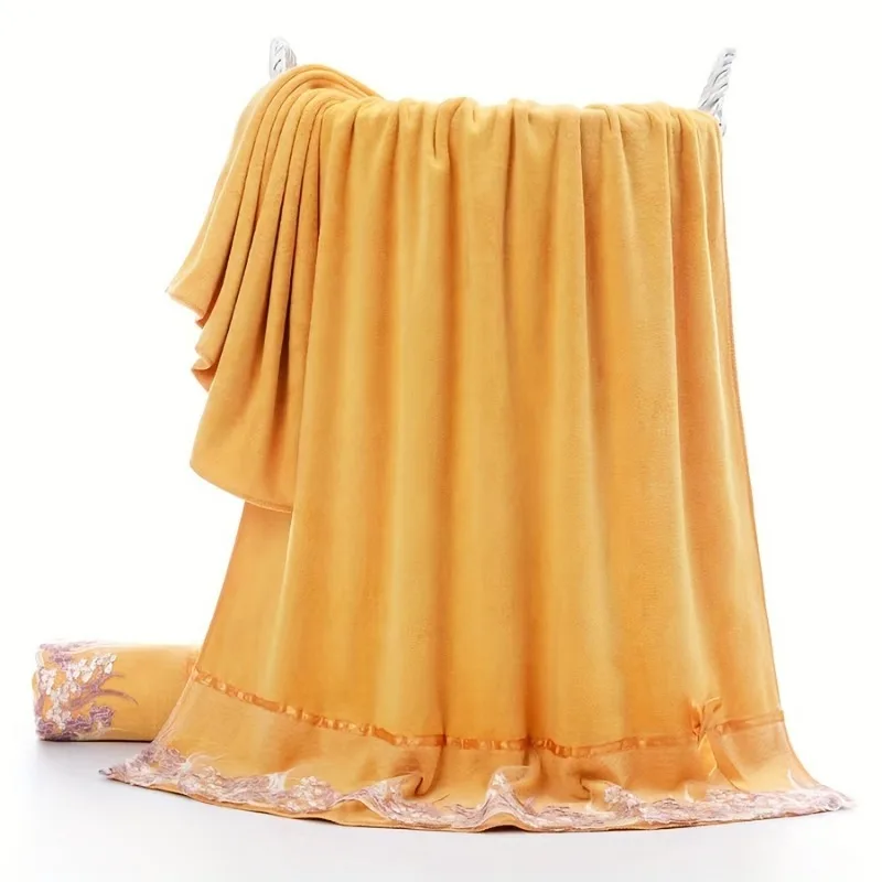 3pcs Solid Color Lace Three-piece Set Bath Towel and Hand Towel Set Gift Towel Suitable for Daily Use or As A Souvenir Gift