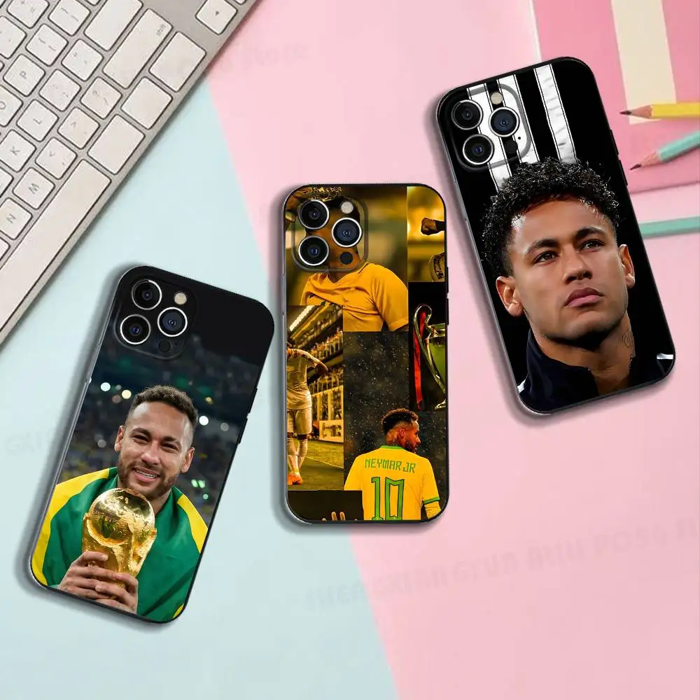 

Football Star N-Neymar Sports Black Matte Phone Case For IPhone 17,16,15,14,13,12,13,12 Pro Max Plus XS Silicone Soft Back Cover