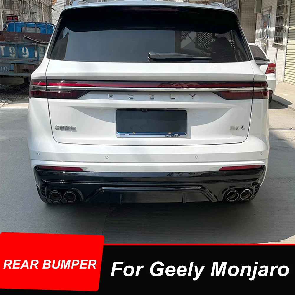 

For Geely Monjaro Xingyue L 2021 22 23 Rear Bumper Diffuser Bodykit Exhaust Dual Double Outlet Pipe Spoiler Tuning Accessories