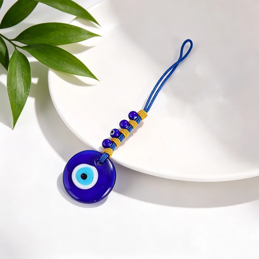 1pcs Blue Evil Eye Car Hanging Ornament Glass Turkish Amulet Pendant for Rearview Mirror Home Decor Lucky Protection Charm Gift