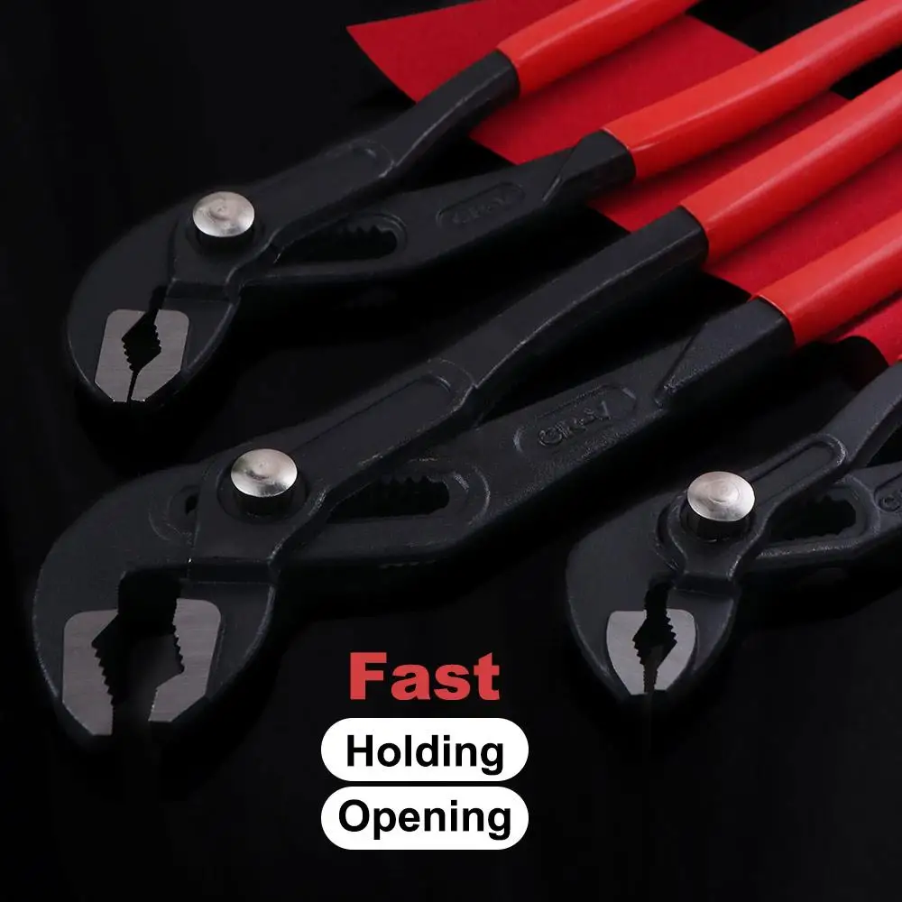 

7/10/12 дюймов быстрорегулируемые плоскогубцы для водяного насоса с большим отверстием и скользящей канавкой, плоскогубцы для зажима водопроводных труб с удобной ручкой