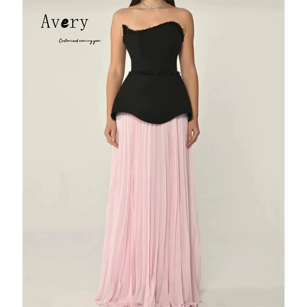 Avery Custom Sweetheart Mouwloos Off-shoulder Contrast Kleur Luxe Jurk 2025 Avondjurken 2025 Vrouw Luxe Avondjurk