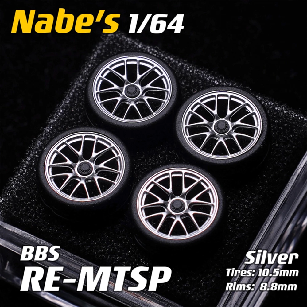 Chika 1/64 Model Car Wheels with Rubber Tires Luxurious Modified Parts JDM VIP for Hotwheels Tomica MiniGT D:10.5mm/9.7mm
