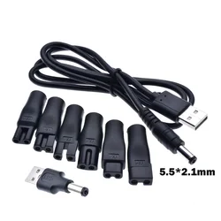 8 sztuk wymiana przewód zasilający 5V ładowarka USB Adapter nadaje się do wszystkich rodzajów elektryczna maszynka do włosów, brody trymery, golarki