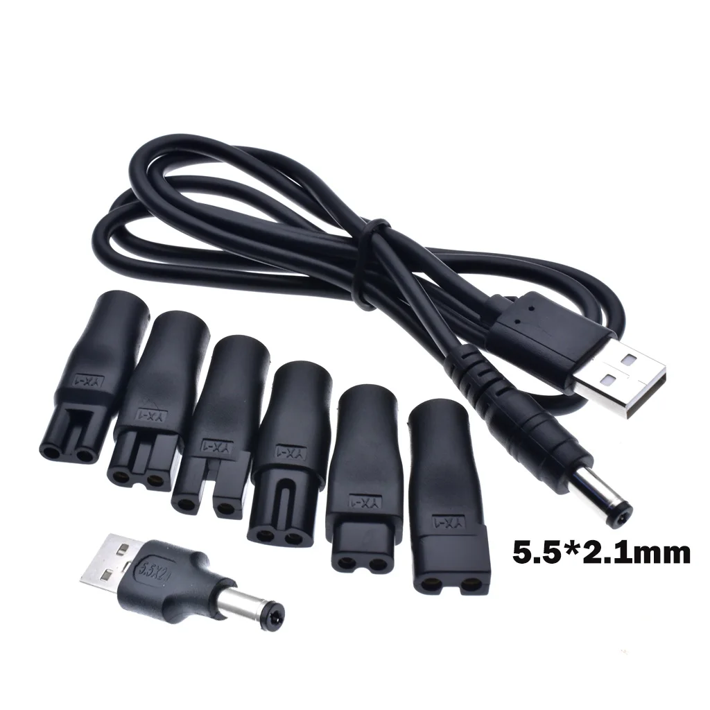 8 PCS Replacement Power Cord 5V Charger USB Adapter Suitable for All Kinds of Electric Hair Clippers, Beard trimmers, Shavers