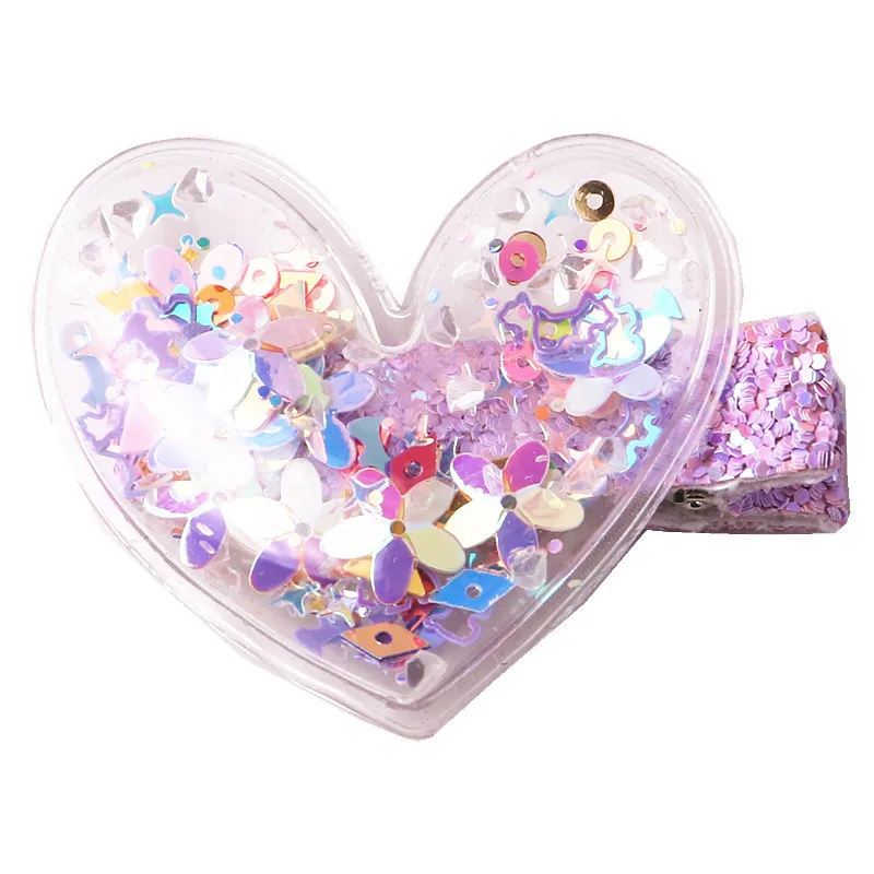 2-4 pz/lotto Glitter Heart Barrettes fermagli per capelli accessori per capelli per ragazze Twinkle Paillette Hairgrips paillettes forcina per