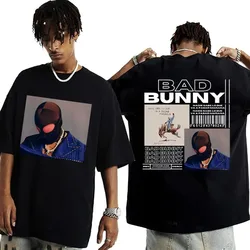 Limited Bad Bunny Album Cover Graphic T Shirt Summer Men's Women EU Size Tops Tee Shirt Fashion Hip Hop Oversized Cotton T-shirt