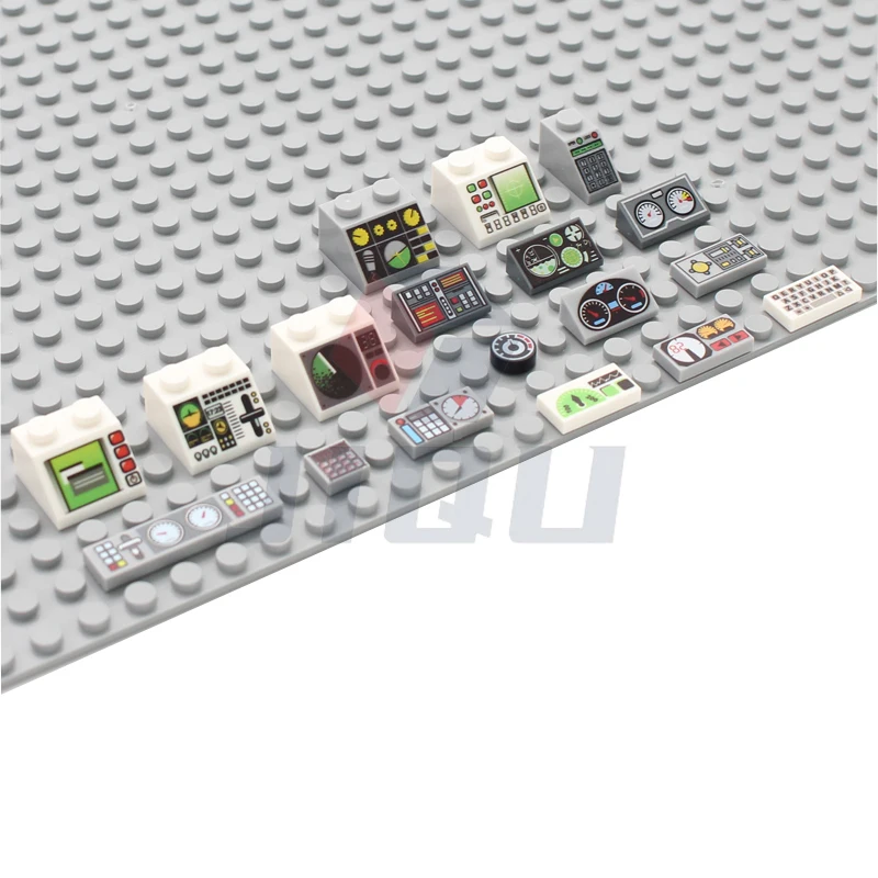Messgeräte Steuert Zentrum Radar Bildschirm Tastatur Muster Fliesen Hang Gedruckt Zubehör Ziegel City MOC Bausteine Teile Kit Spielzeug – Detail 5