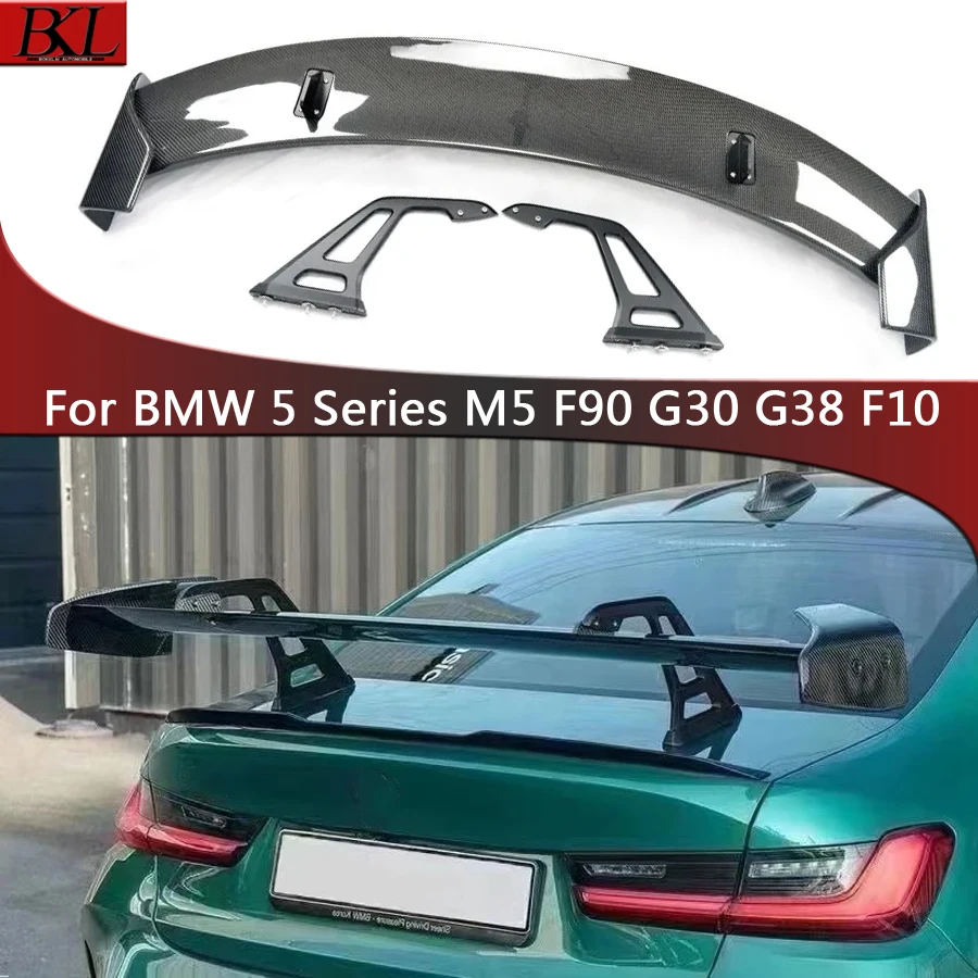 Carbon Fiber Tail fins For BMW 5 Series M5 F90 G30 G38 F10 525 540I Rear Trunk Spoiler Guide Wing Rear Wing Car Trunk Diverter