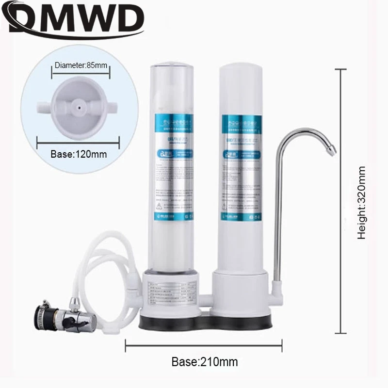 DMWD-purificador de agua con filtro de carbón activado para grifo de cocina, máquina purificadora de agua con prefiltro para el hogar, dioma