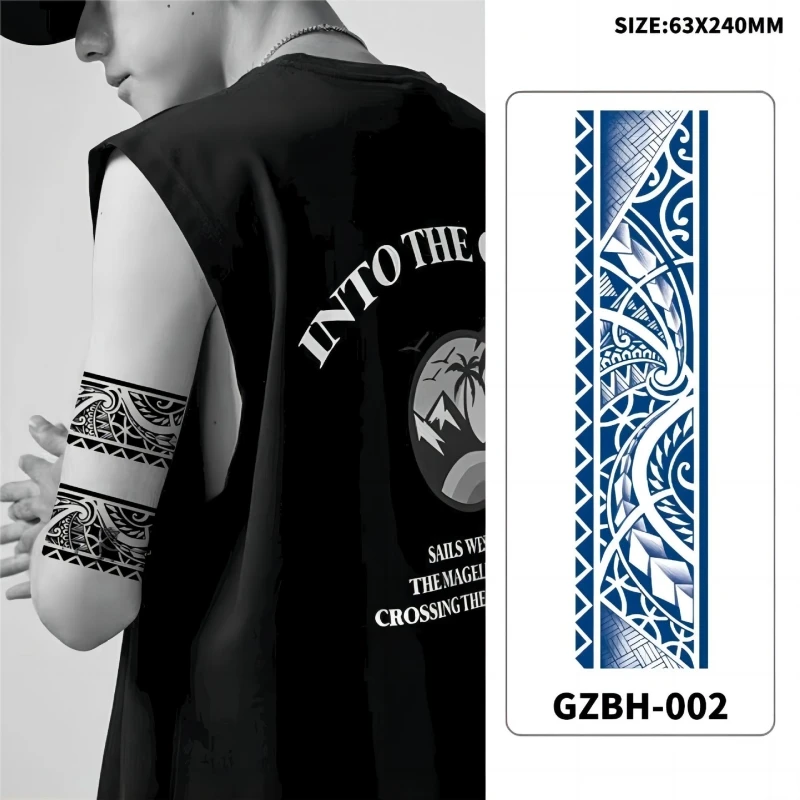Size:63*240cm  2023 New Semi Permanent Herbal Juice Armband Tattoo Sticker Waterproof Arm And Arm Tattoo Sticker