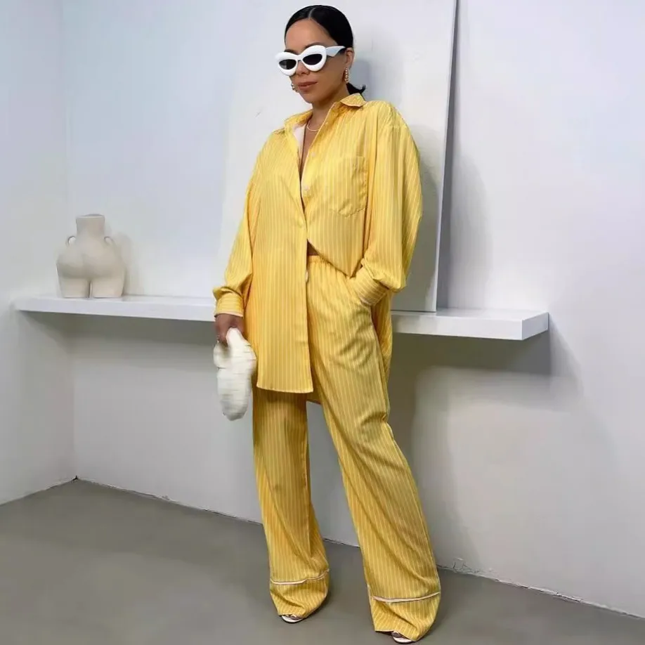 

2 Pieces Women's Sets 2024 Summer Autumn Splicing Single Breasted Suit Tops And Pants Suits Matching Set Tracksuit Outfit