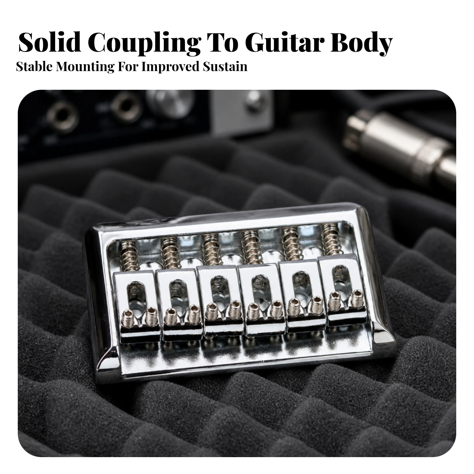6-String Guitar Bridge Fully Adjustable Guitar Bridge with Saddles Hardware Slim Corrosion-Resistant for Luthier