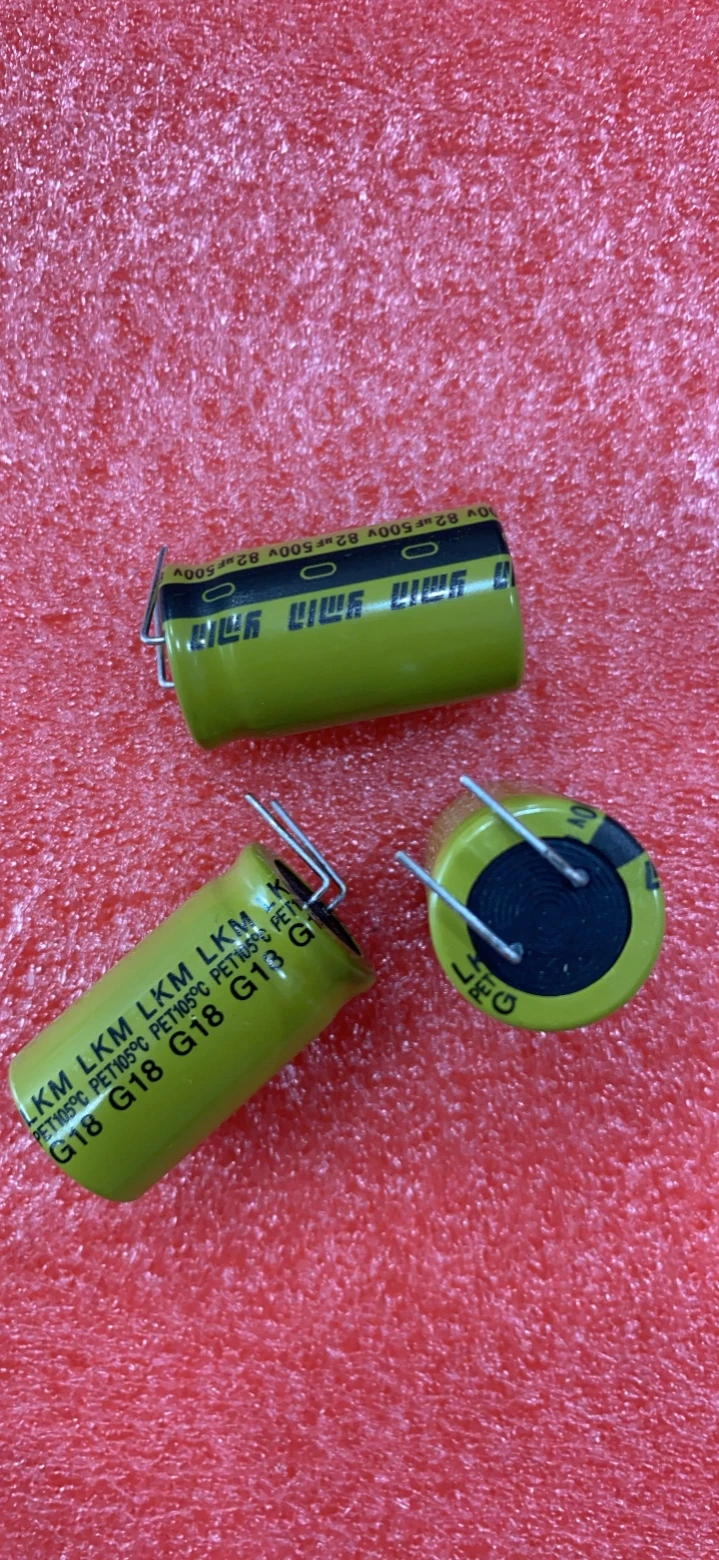 5PCS -1lot   82UF 500V LKM 500V 82UF Power Capacitor Long life 18X31 105 degrees