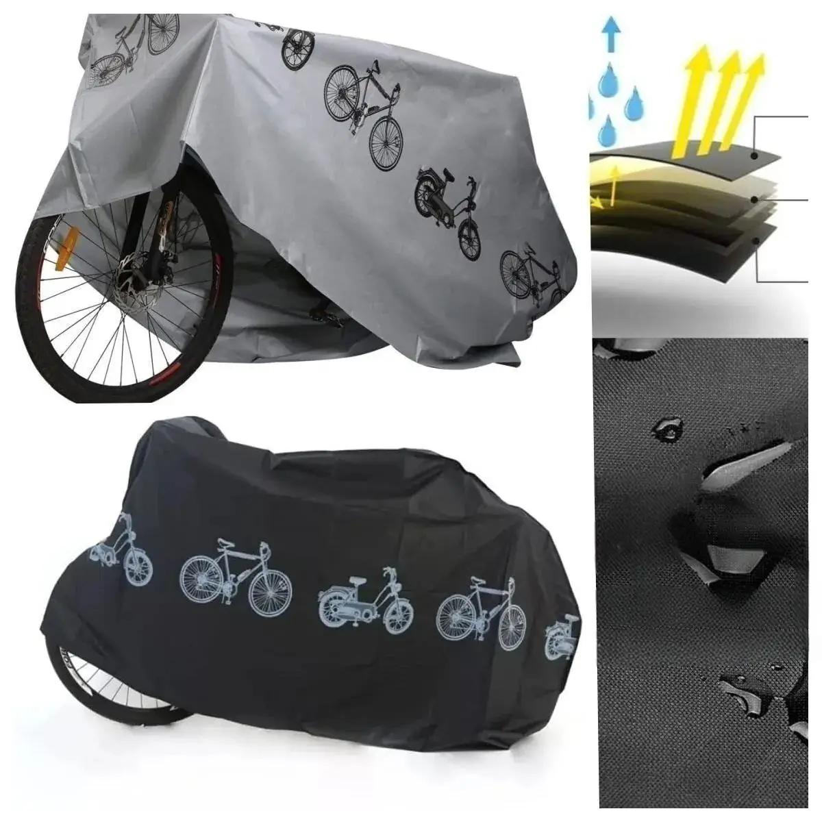 PEVA Material Mountain Bike Cover, Waterproof, Rainproof, Dustproof, Sunshade, Outdoor, Bicycle Accessories, 200*100cm