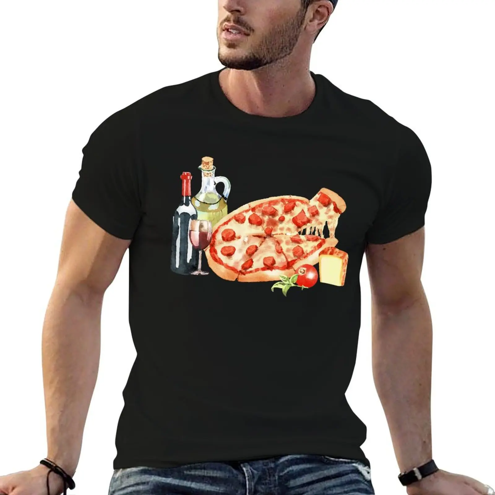 

tshirt shirts white Wine t pack for And T-Shirt man anime Pizza