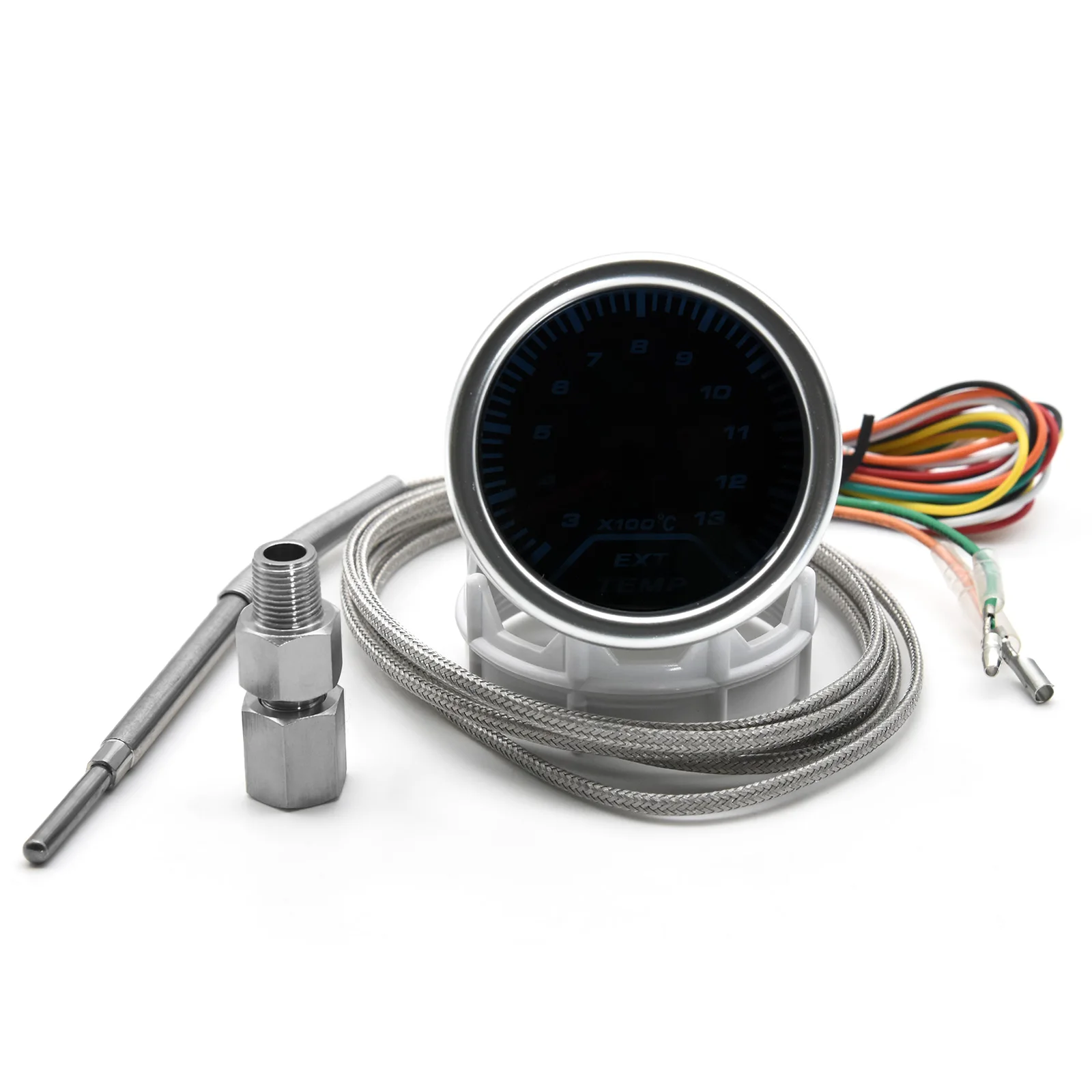 Universal 52mm Exhaust Temp Gauge with EGT Sensor Motor Temperature Meter Digital Exhaust Temperature EGT EXT Gauge Turbo Boost
