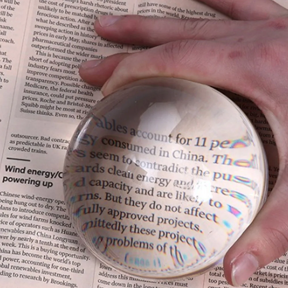 

Diameter 100mm Glass Semicircle Magnifier Lens Professional 5X Reading Half Ball Magnifying Reading Map Document Viewing