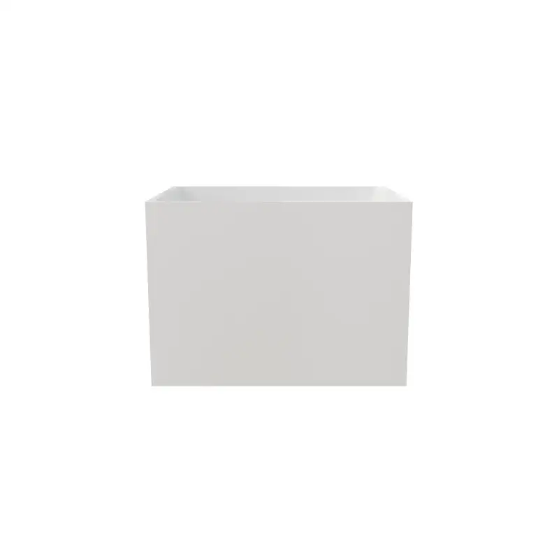 

35in Freestanding Soaker Acrylic Bathtub, Rectangular Hot Tub, White Soaking Bath