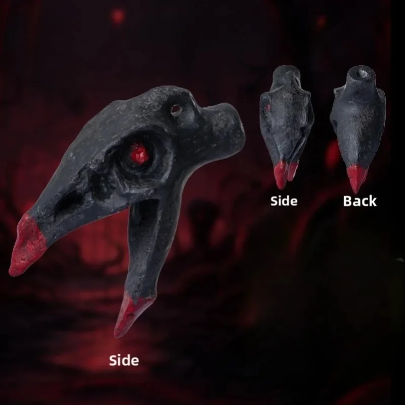 الأزتيك الجمجمة الصراخ صافرة: رعب واقعي إغاظة محاكاة ساخرة الضغط الفخار الناي صافرة لعبة الأزتيك صافرة قلادة