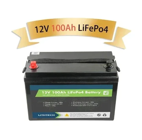 12v 100ah Lithium Iron Battery Bluetooth Batteries Phosphate Cell with BMS,Wires, Connector, Case