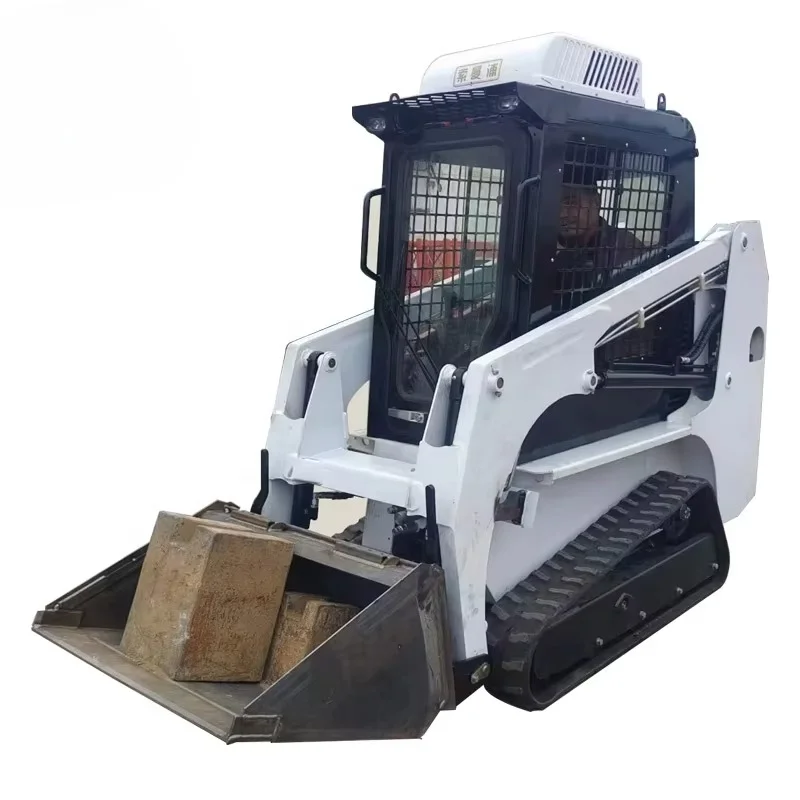 Customized Mini Track Agricultural Skid Steer Loader 400-500kg Bucket Capacity Farm Feed Transport Manure Cleaning Land Leveling