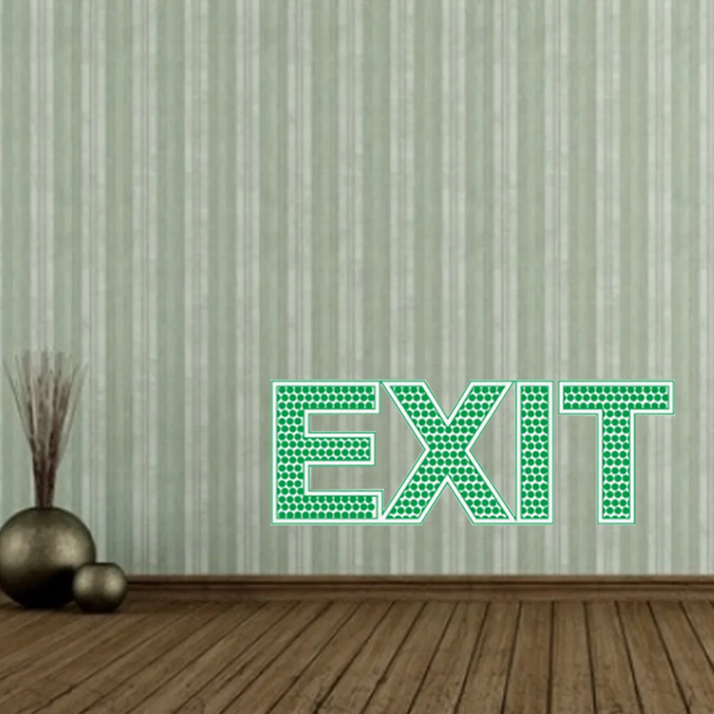 Safety Sign Wall Sticker 6.5 X 19Cm Luminous Emergency Decal For Office School Retail Exit Sticker Exit Wall Decal Traffic