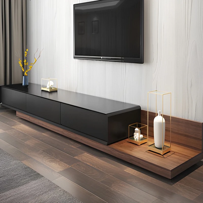 

Nordic retractable floor-to-ceiling TV cabinet coffee table modern simple solid wood multi-layer 2025 new model
