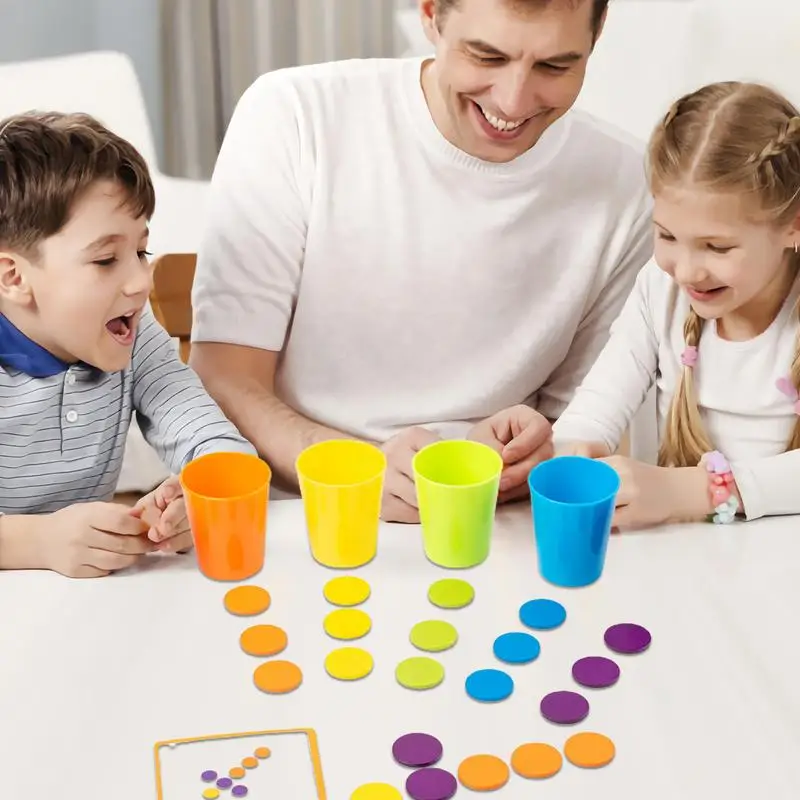 Quick Stack Cups Set Stackable Nesting Cups Water Pool Tub Toy Puzzle Thinking Game Color Classification & Interactive Learning