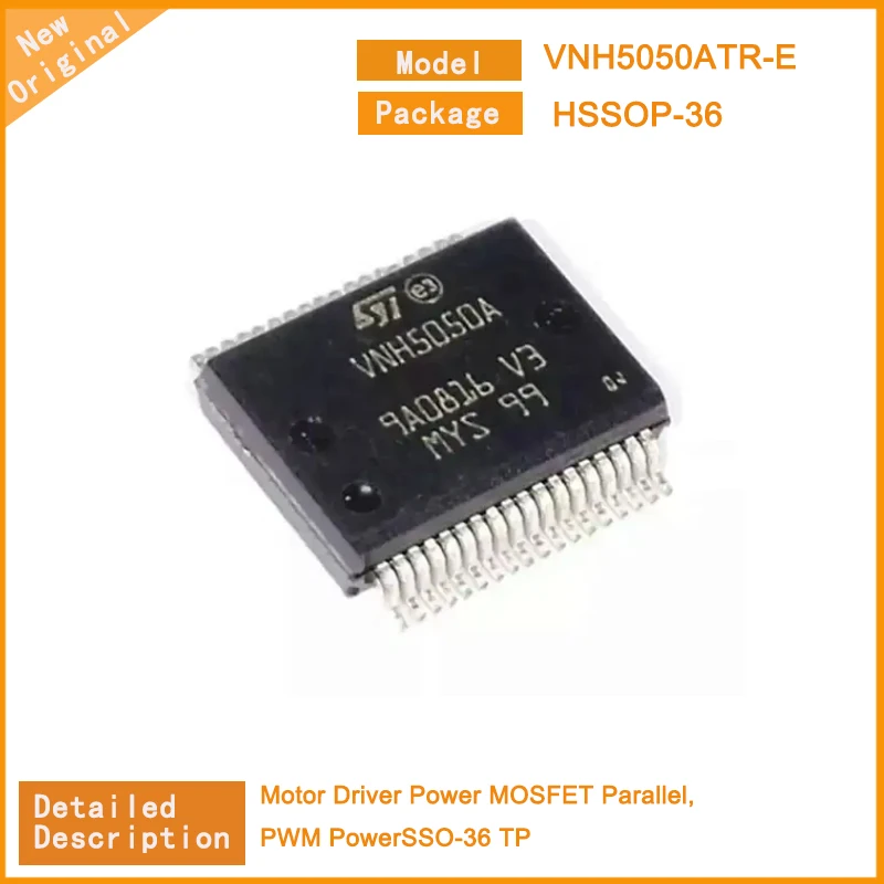 5Pcs/Lot   New Original  VNH5050ATR-E VNH5050ATR  VNH5050 Motor Driver Power MOSFET Parallel, PWM PowerSSO-36 TP