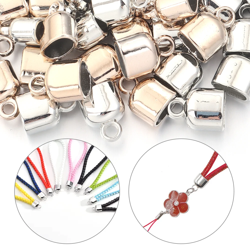 20-40 Stück CCB-Endkappen zum Verpressen, Endstücke für Lederbänder, Verschlüsse und Verbinder für die Schmuckherstellung, zum Basteln von Armbändern, Halsketten und Schlüsselanhängern. – Detail 4