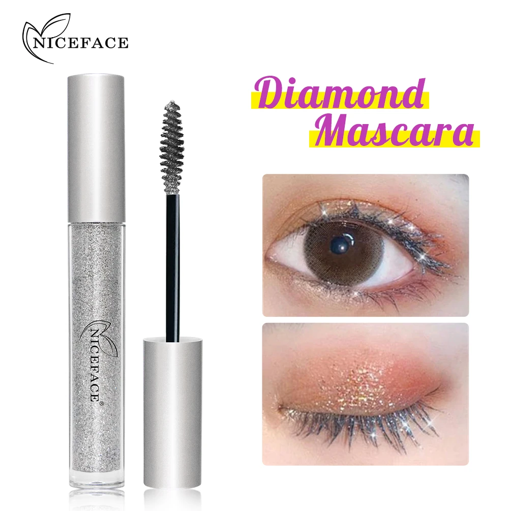 

Diamond Glitter Mascara Long Lasting Curl Thick Extension Shiny Mascara Quick Drying Waterproof Shimmer Mascara Eye Lash Makeup