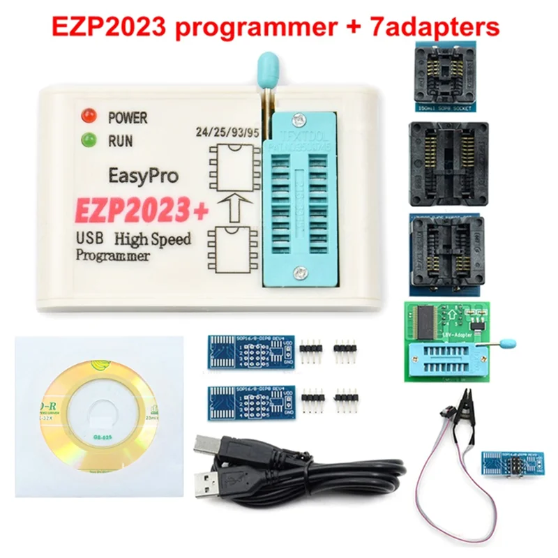 EZP2023+ High-Speed SPI FLASH Programmer EZP2023 Support 24/25/93/95 EEPROM Bios 25T80 Burning Offline Copy