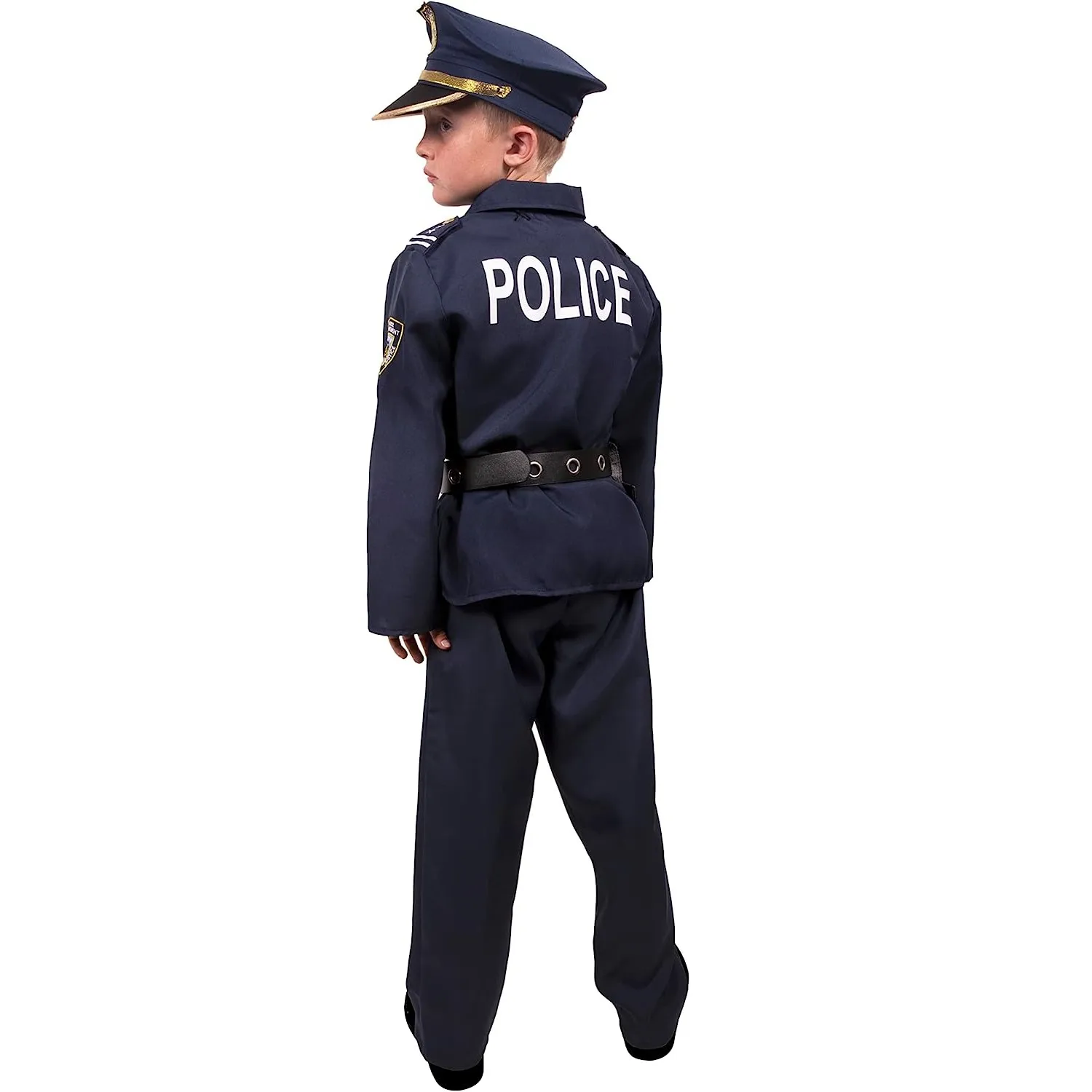 Toy Halloween Toddler Police Officer Costume for Boys Kids Cop Outfit for Halloween Pretend Roleplay view 3