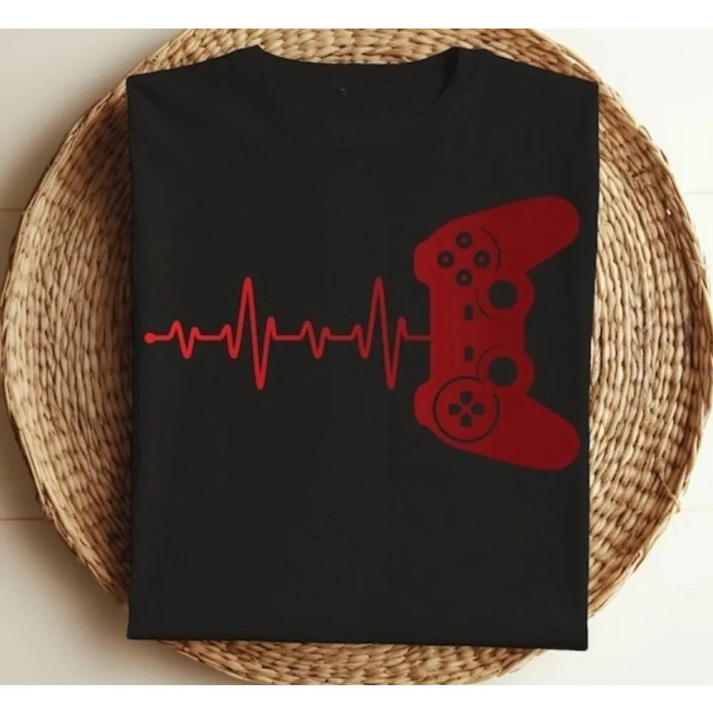 Heartbeat Pulse Gamers Cool Funny Men Boys Kids Teens T-Shirt Gamer Shirts Video Gaming TShirt Boys women Gift Gamers Shirt,