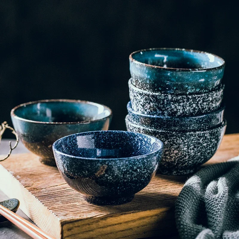 

LingAo-японская керамическая миска для риса, высокий внешний вид, креативная