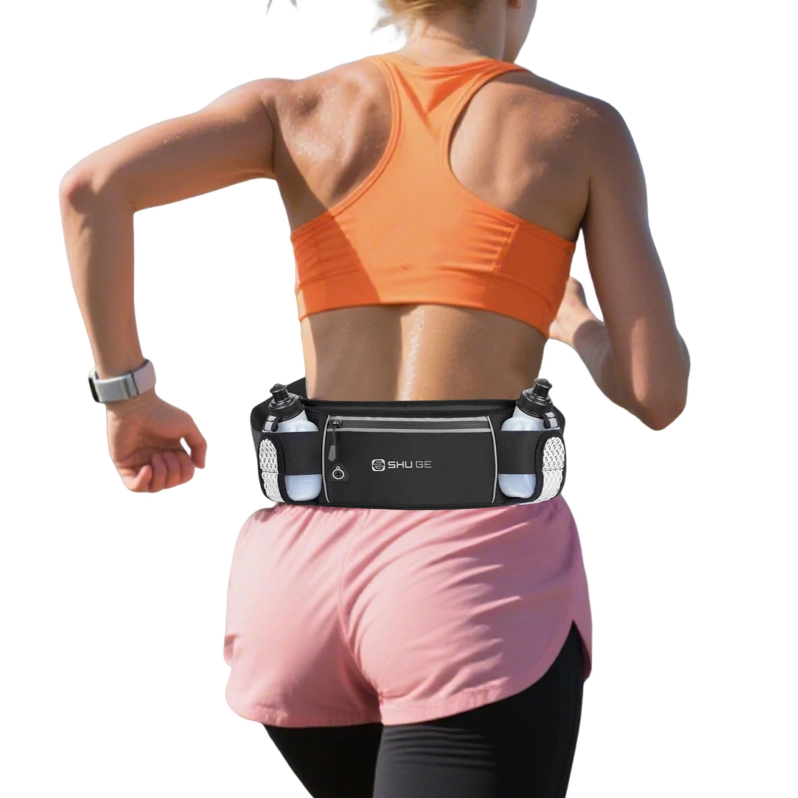 

Fanny Pack with Bottles Waist Pack with Adjustable Strap Cycling Bag for Running Hiking Climbing
