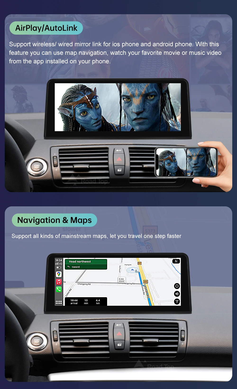 Drahtlose CarPlay Android Auto Auto Multimedia Bildschirm Für BMW 1er E81 E82 E87 E88 CCC CIC System Touch Display Auto Radio – Detail 11