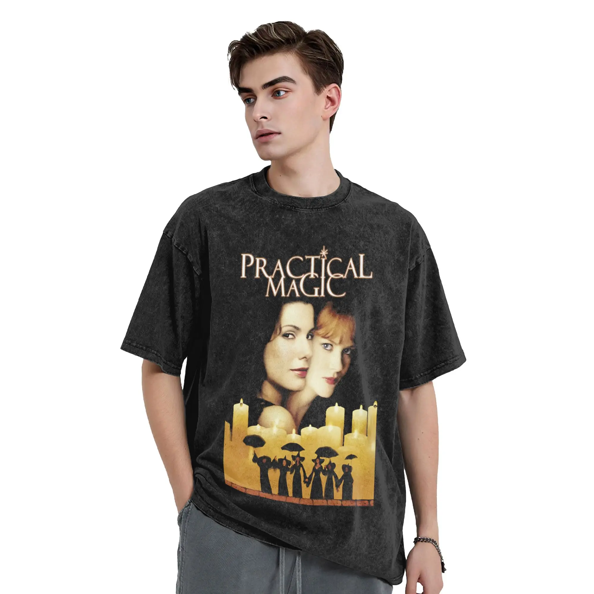 Washed T Shirts Practical Magics 1998 Hip Hop T-Shirt Harajuku  Streetwear Cotton Graphic Printed Tops Tee Shirt for Men Women