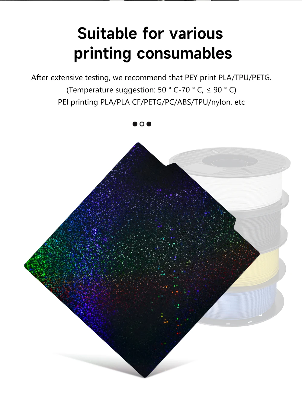 Pei-Texturblatt 235 x 235 für Ender 3 Elegoo Neptune 4 Pro Pet Peo Pey magnetische Bauplatte Federstahl 3D-Drucker beheiztes Bett – Detail 6