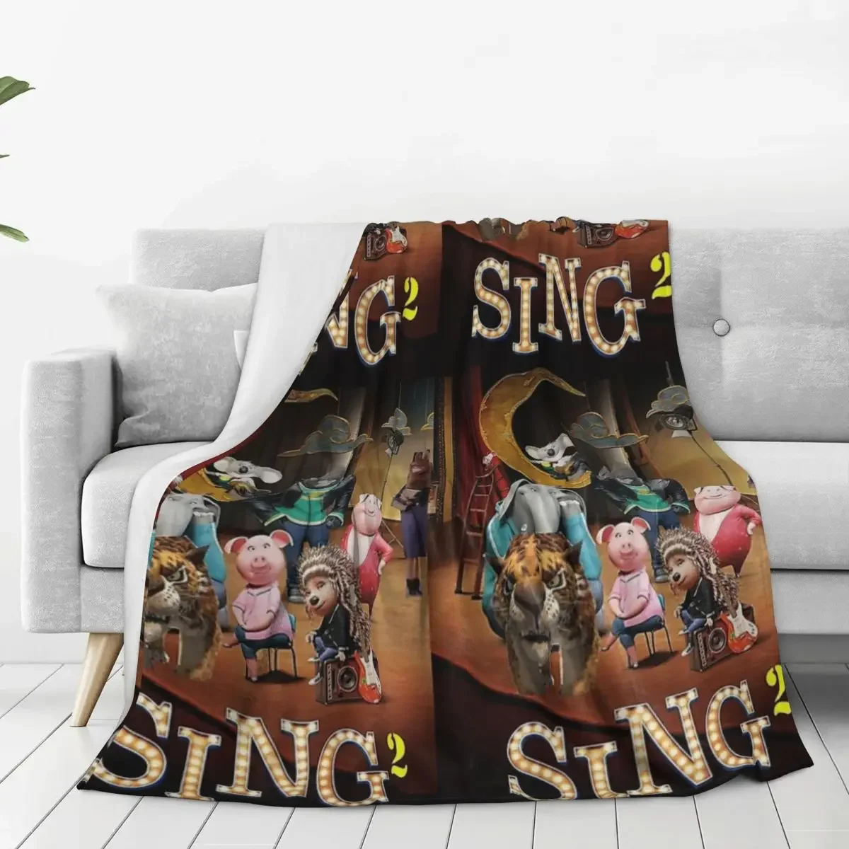

Sing 2 Blankets Fleece Portable Sofa Throw Blankets For Couch Bedding Outdoor Throws Bedspread Quilt