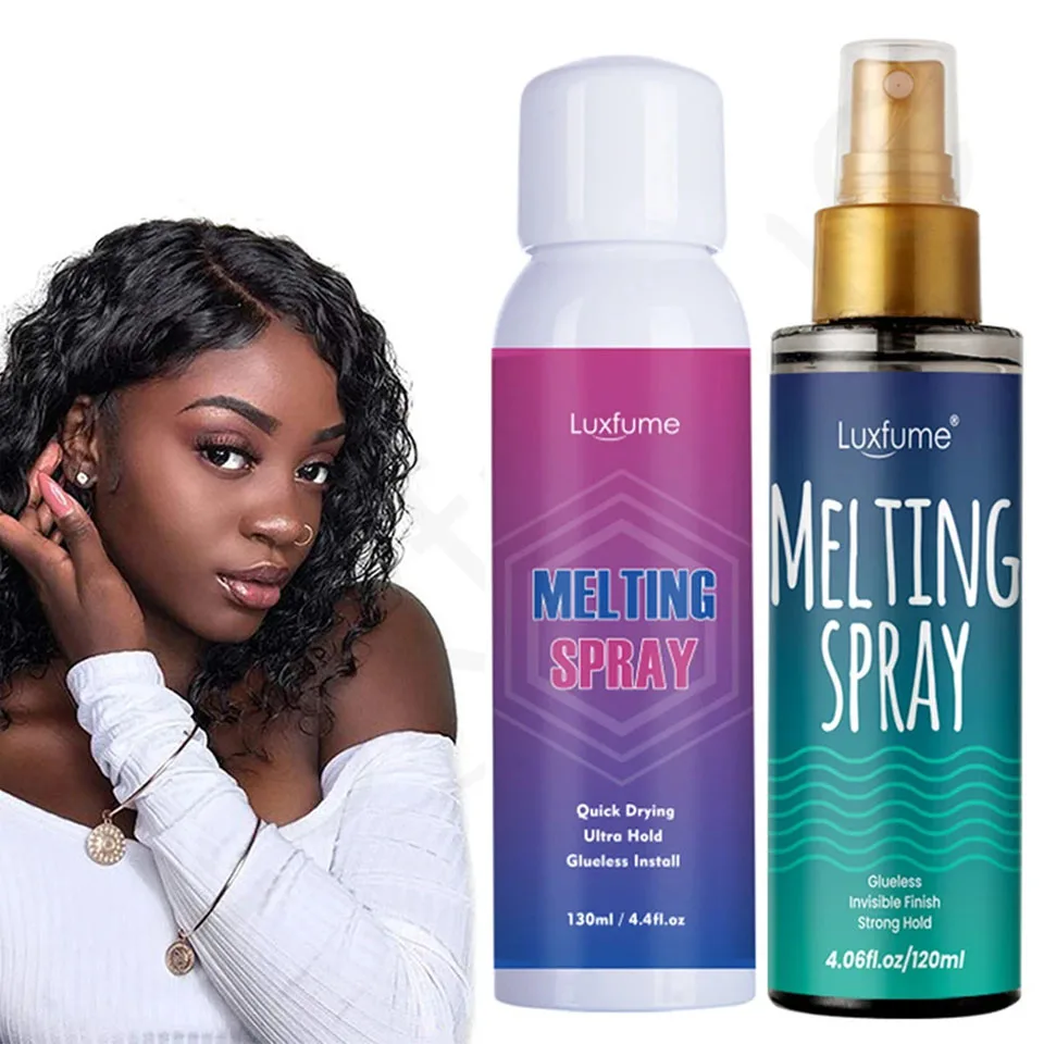 120Ml Lace Melting Spray Seamless Finish Glue Spray Wig Melting Spray & Hair Adhesive For Lace Wigs Strong Invisible Lace Glue