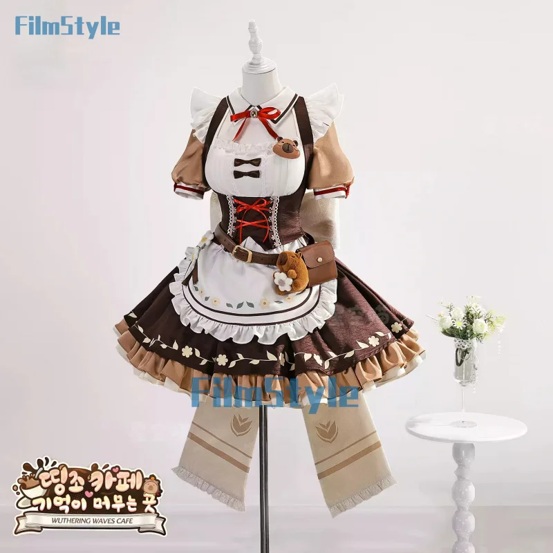 

Chisa cafe Maid Dress Wuthering Waves Chisa Cosplay Costume Women Halloween Game