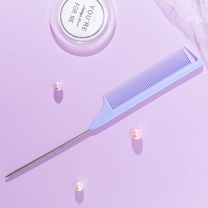 1 قطعة المهنية أشار الذيل الشعر مشط صالون قطع مشط تصفيف الفولاذ المقاوم للصدأ مسنبل صالون العناية بالشعر تصفيف الشعر أداة