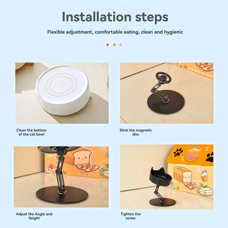 

BAAR-Pet Bowls Cat Food Bowls Water Bowls Anti-Black Chin Anti-Knockover Bowls Pet Water Bowls