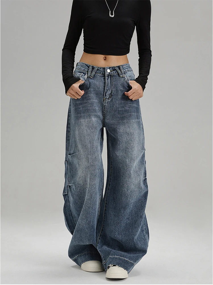 2025 outono inverno feminino americano retro denim calças compridas y2k 2000s baggy jean japonês harajuku masculino jean jeans de alta qualidade