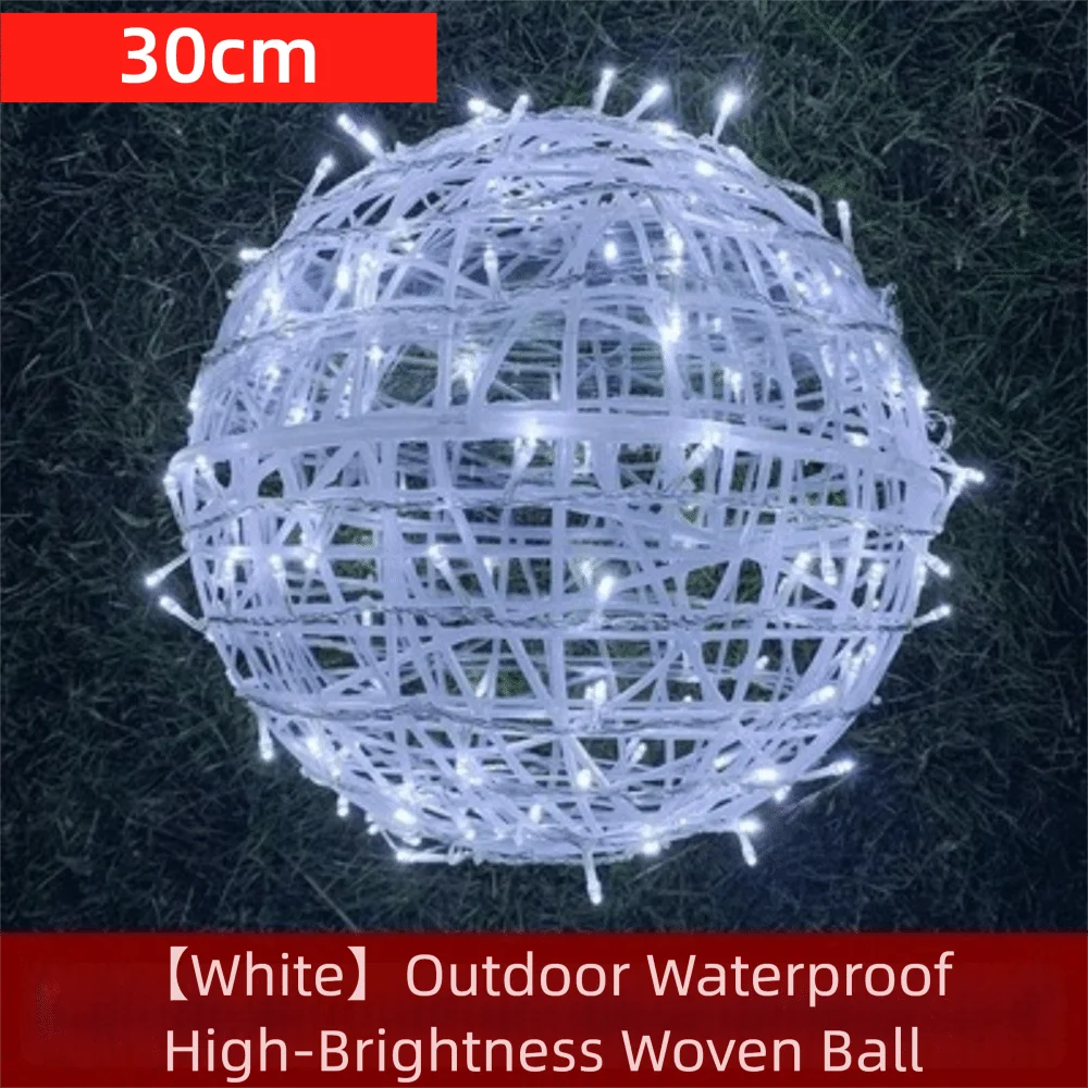 

New 20/28CM Festoon Rattan Ball Light Rattan Ball 220V Christmas Tree Light String LED Garden Decor Hanging Lamp Garden