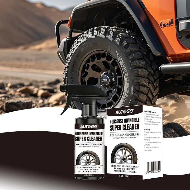 AUTOGO 120ml Tire Wheel Cleaner Spray Colorless Odorless Brake Dust Remover Alloy Rim Anti-Corrosion