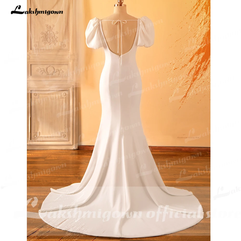 Lakshmigown-vestido De Novia De talla grande, traje De encaje bohemio De sirena, De tul, con mangas y cuello en V, 2023